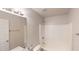 Bright bathroom features a shower and tub combo with updated hardware and fixtures at 3157 Peartree Nw Dr, Acworth, GA 30101
