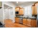 Kitchen area with granite countertops, stainless steel appliances, and breakfast bar at 1549 Lake Holcomb Ln, Marietta, GA 30062