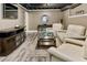 Cozy basement living room with leather sofas, flat-screen TV, and stylish coffee table at 910 Kings Arms Way, Johns Creek, GA 30022