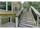 Backyard exterior stairs offering access to upper deck and leading to outdoor garden at 1019 Wolf Springs Ct, Lawrenceville, GA 30043
