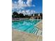Enjoy this community pool with bright blue water, a bathhouse, and comfortable lounge chairs for relaxing at 2895 Dominion Walk Ln, Snellville, GA 30078