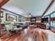 The living room offers hardwood floors, a fireplace, and ample natural light at 4271 Edgewater Drive Northwest Nw Dr, Kennesaw, GA 30144