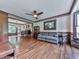 Open living room showcasing hardwood floors, neutral walls, and a comfortable gray sofa at 4271 Edgewater Drive Northwest Nw Dr, Kennesaw, GA 30144