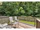 A wooden deck overlooking a lush, green backyard offers serene outdoor relaxation and entertaining space at 8690 Cedar Creek Rdg, Riverdale, GA 30274
