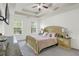 Spacious main bedroom with tray ceiling, neutral palette, and ample natural light at 8690 Cedar Creek Rdg, Riverdale, GA 30274