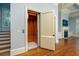 Residential elevator for easy access to all floors, conveniently located near the stairs at 9695 Almaviva Dr, Alpharetta, GA 30022