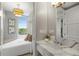 Bathroom featuring a marble countertop and an ensuite bedroom at 1820 Peachtree Nw St # 804, Atlanta, GA 30309