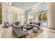 Bright lounge area with a view of the pool through expansive windows and comfortable seating at 1820 Peachtree Nw St # 804, Atlanta, GA 30309