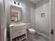 Modern bathroom featuring glass-enclosed shower and contemporary vanity at 1098 Oakdale Ne Rd, Atlanta, GA 30307