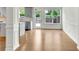 Dining area with hardwood floors and access to the backyard at 5312 Brooklands Dr, Lithonia, GA 30058