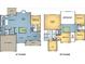Detailed two-story floor plan highlighting bedroom, kitchen, and living spaces at 5816 Creek Indian Dr, Sugar Hill, GA 30518