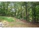 A fenced-in backyard filled with trees and grass, offering a private outdoor space at 144 Boones Ridge Se Pkwy, Acworth, GA 30102