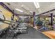 Well-equipped gym featuring treadmills, free weights, and mirrored walls in modern color palate at 390 17Th Nw St # 4031, Atlanta, GA 30363