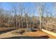 Large, private backyard features trampoline and partial fencing at 507 Legacy Park Ln, Powder Springs, GA 30127