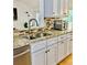Kitchen features granite countertops, a tile backsplash, and stainless steel appliances at 507 Legacy Park Ln, Powder Springs, GA 30127