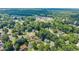 Expansive aerial view showcasing a residential neighborhood with mature trees and diverse home styles at 625 Hickory Nobb, Sugar Hill, GA 30518