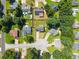 Aerial view of a neighborhood showcasing well-maintained homes and lush green trees at 625 Hickory Nobb, Sugar Hill, GA 30518