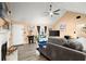 Comfortable living room with vaulted ceiling, fireplace, and stylish decor at 7030 Kingston Ln, Mcdonough, GA 30253