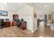 Bright home office featuring wood floors, large desks, and trim work at 3735 Westhaven Dr, Cumming, GA 30040