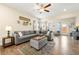 Spacious living room showcases a gray sofa set, an ottoman, a side table, and an area rug at 3735 Westhaven Dr, Cumming, GA 30040
