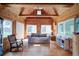 Cozy living area with vaulted ceilings, hardwood floors, and natural light at 1066 Sea Oats Sw Way, Lilburn, GA 30047