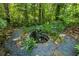 Backyard pond surrounded by mature trees and shrubs, creating a serene outdoor oasis at 401 Emory Ne Dr, Atlanta, GA 30307