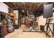 Basement with musical equipment, including a drum set, amps, a guitar and other musical accessories at 401 Emory Ne Dr, Atlanta, GA 30307