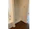 Walk in shower in a bathroom with laminate flooring at 1865 Ellison Lakes Nw Ct # 21, Kennesaw, GA 30152