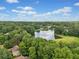 Scenic aerial view of a serene lake surrounded by lush greenery and beautiful homes at 992 Marbury Sw Ct, Marietta, GA 30064