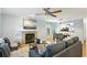 View of living room showcasing the fireplace and adjoining dining area at 1002 Defoors Nw Lndg, Atlanta, GA 30318