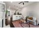 Comfortable living space showcasing a fireplace, view of kitchen, and stylish decor at 616 Angier Ne Ave # 4, Atlanta, GA 30308