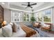 Bright main bedroom boasting large windows, ceiling fan, and accent furniture at 616 Angier Ne Ave # 4, Atlanta, GA 30308