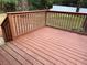 Outdoor deck area with wood railing, great for entertaining and relaxing at 2943 Westbury Dr, Decatur, GA 30033