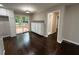 Dining area next to the kitchen with sliding doors leading to a wooden deck at 2943 Westbury Dr, Decatur, GA 30033