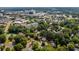 Aerial view displaying a neighborhood near a vibrant urban area with a mix of residential and commercial buildings at 104 Powell Cv, Decatur, GA 30030