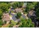 Aerial view of the community and surrounding landscaping, showing lush greenery and neighborhood streets at 104 Powell Cv, Decatur, GA 30030