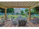 Charming outdoor dining area with patio furniture and a beautifully landscaped yard at 7325 Brookwood Way, Cumming, GA 30041