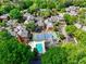 Beautiful aerial view of community featuring pool, tennis court, and lush green landscaping at 84 Mount Vernon Cir, Atlanta, GA 30338