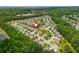 A beautiful aerial view of a quiet neighborhood surrounded by lush greenery at 2039 West Hampton Dr, Canton, GA 30115