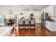 A modern, well-lit kitchen with stainless steel appliances, white cabinets, and a dining area, perfect for Gathering gatherings at 2039 West Hampton Dr, Canton, GA 30115