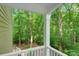 Covered porch featuring a peaceful view of lush trees at 1170 Spring Oak Way, Cumming, GA 30041