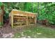 Outdoor wood storage structure filled with firewood with a corrugated metal roof and open sides at 1170 Spring Oak Way, Cumming, GA 30041