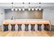Stylish kitchenette with a modern countertop, pendant lighting, and casual seating at 3324 Peachtree Ne Rd # 2518, Atlanta, GA 30326