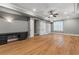 Large basement area with an office space and built-in cabinets and shelving at 2291 Falmouth Se Ct # 23, Smyrna, GA 30080