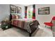 Stylish bedroom with bold colors, sports themed decor, and a comfortable bed at 3715 Near Star Ln, Cumming, GA 30028