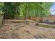 Multi-tiered backyard featuring stone landscaping and several seating areas at 1028 Constitution Way, Cumming, GA 30040