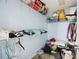 Organized walk-in closet featuring wire shelving for clothes, boxes, and storage containers at 418 Thaxton Ln, Woodstock, GA 30188