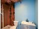 Basement bathroom area with toilet, shower, and sink partially installed, ready for your finishing touches at 55 Legend Creek Cv, Douglasville, GA 30134