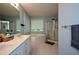Relaxing bathroom with a soaking tub, separate shower, and modern fixtures at 55 Legend Creek Cv, Douglasville, GA 30134