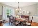Formal dining room featuring hardwood floors, a chandelier, and stylish decor at 233 Hampton Station Blvd, Canton, GA 30115